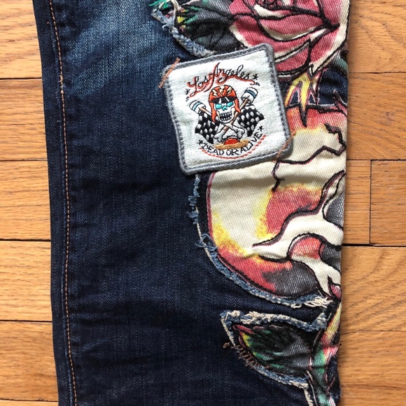 Ed Hardy by Christian Audigier Patch Jeans 31 - Picture 6 of 8